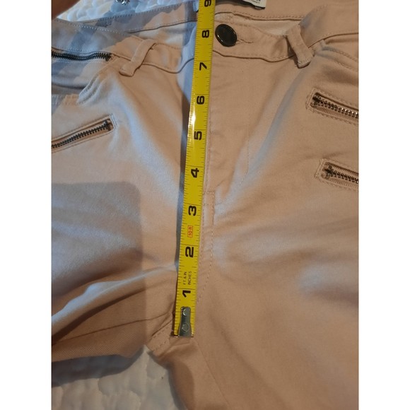 Zara Basic Beige Skinny Zippered Jeans Sz 10 - Picture 9 of 10